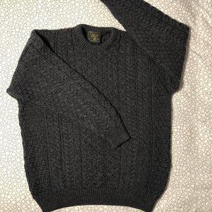 Cararig Donn Cable Knit Irish Wool Sweater Size L